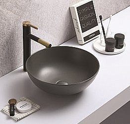 Раковина накладная CeramaLux NC 41,5 104MDH-2 серая купить в интернет-магазине Sanbest