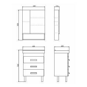 Зеркальный шкаф Comforty Никосия 00-00011199 60 белый глянец в ванную от интернет-магазине сантехники Sanbest