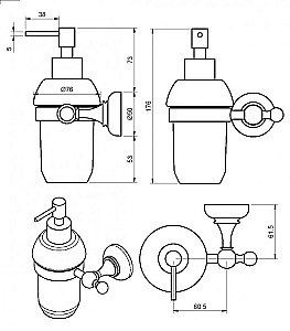 Диспенсер Cezares APHRODITE-SOIS-02-M бронза купить в интернет-магазине сантехники Sanbest