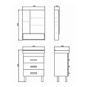 Зеркальный шкаф Comforty Никосия 00-00011199 60 белый глянец купить в интернет-магазине сантехники Sanbest