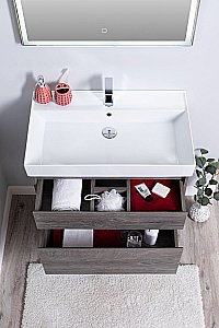 Тумба с раковиной Aquanet Nova Lite 242273 75 дуб рошелье для ванной в интернет-магазине Sanbest