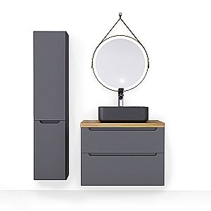 Пенал Jorno Wood 33 Wood.04.150/P/GR серый для ванной в интернет-магазине сантехники Sanbest