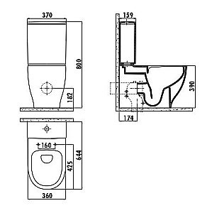 Унитаз напольный с функцией биде CREAVIT MARE MA361-00 белый, безободковый, с бачком купить в интернет-магазине Sanbest
