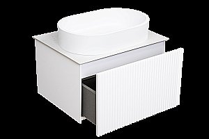 Тумба с раковиной La Fenice Terra 60 бежевая матовая/столешница белая для ванной в интернет-магазине Sanbest