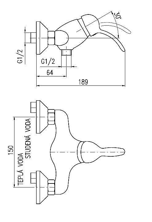 Смеситель для душа Rav-Slezak LABE L581.5CMAT купить в интернет-магазине сантехники Sanbest