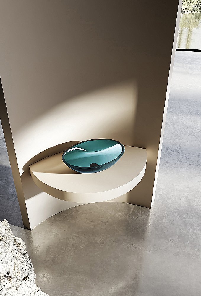 Раковина Abber Kristall AT2802Aquamarin бирюзовая купить в интернет-магазине Sanbest