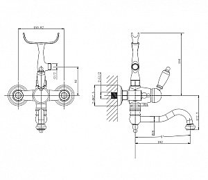 Смеситель для ванны Caprigo Fonte 12-511-crm хром купить в интернет-магазине сантехники Sanbest