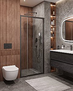 Душевая дверь Cezares MOLVENO-BF-3-90-C-GM-IV оружейная сталь купить в интернет-магазине Sanbest