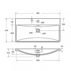 Тумба с раковиной BelBagno DUE-800-2C-SO-BL-P Bianco Lucido для ванной в интернет-магазине Sanbest