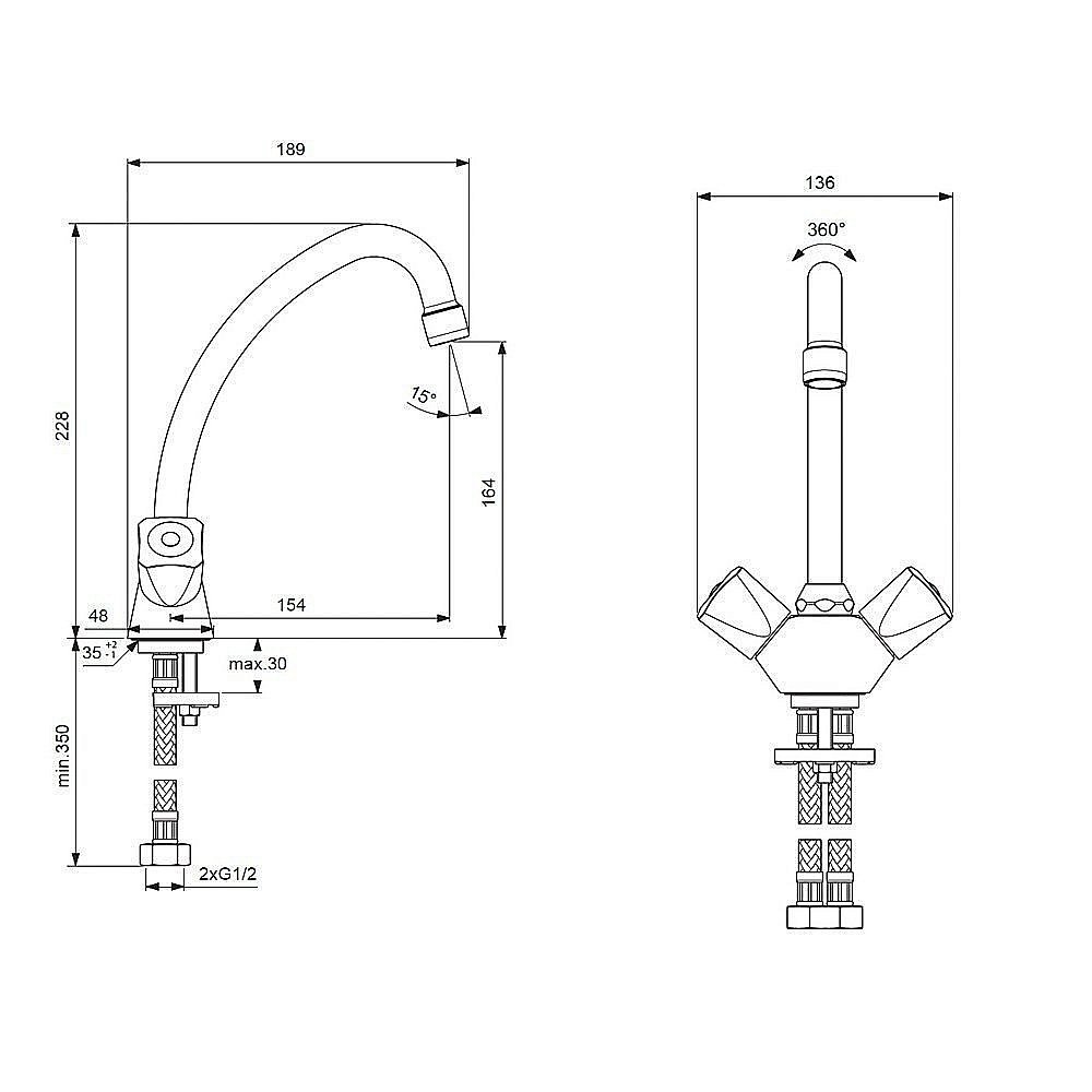 Смеситель для раковины Vidima PRACTIC BA227AA купить в интернет-магазине сантехники Sanbest