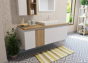 Тумба с раковиной Эстет Malibu 140 белая для ванной в интернет-магазине Sanbest