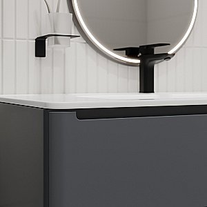 Тумба с раковиной Iddis Edifice 100 EDI10D0i95K темно-серая для ванной в интернет-магазине Sanbest