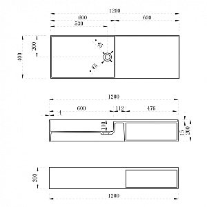 Тумба с раковиной ABBER Stein AS2649-1.2 120 белая матовая для ванной в интернет-магазине Sanbest