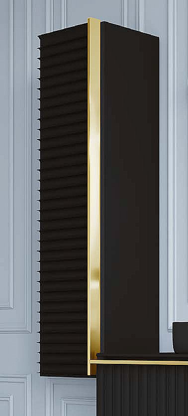 Пенал Armadi Art Vallessi Avantgarde Canale черный с золотом для ванной в интернет-магазине сантехники Sanbest