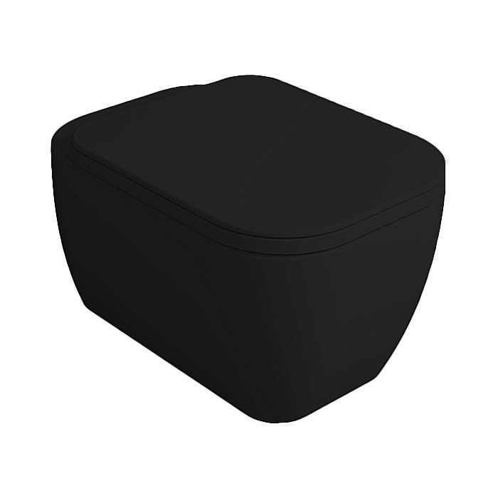 Унитаз подвесной Simas Henges HE18, безободковый, черный матовый купить в интернет-магазине Sanbest
