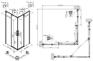 Душевой уголок Vincea Ultima 90х90 VSS-7UL9090CL стекло прозрачное/профиль хром купить в интернет-магазине Sanbest