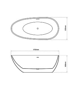 Ванна акриловая Grossman Fly GR-1102MB 170х80 белая, черная матовая купить в интернет-магазине Sanbest