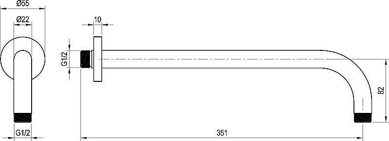 Держатель верхнего душа Ravak X07P571 черный матовый купить в интернет-магазине сантехники Sanbest