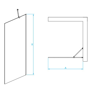 Душевое ограждение RGW Walk In WA-102B 70 351010207-14 стекло прозрачное/профиль черный купить в интернет-магазине Sanbest