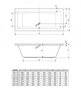 Ванна акриловая Cezares PLANE-180-90-49-W37 купить в интернет-магазине Sanbest