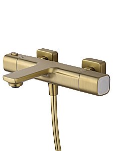 Смеситель для ванны с душевым гарнитуром и термостатом WONZON & WOGHAND SOLID, Брашированное золото (WW-C2011-A-BG) купить в интернет-магазине сантехники Sanbest
