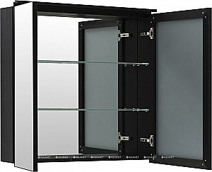 Зеркальный шкаф De Aqua Алюминиум 261759 80 черный купить в интернет-магазине сантехники Sanbest