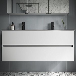 Тумба с раковиной Sancos Urban UR120-2W белый глянец для ванной в интернет-магазине Sanbest