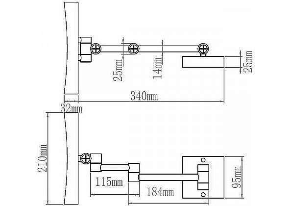 Зеркало косметическое Aquanet Lvyi 1802D купить в интернет-магазине сантехники Sanbest