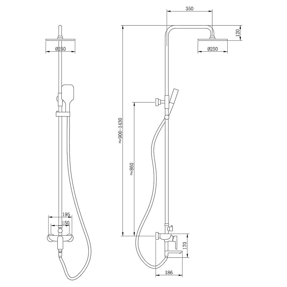 Душевая система ABBER Weiss Insel AF8016FWL белый матовый купить в интернет-магазине сантехники Sanbest