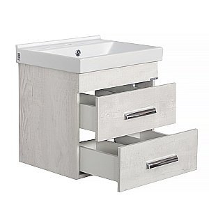 Тумба с раковиной Comforty Никосия-50П 00-00017091 дуб белый для ванной в интернет-магазине Sanbest