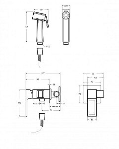 Гигиенический душ BelBagno LUCE LUC-HGN-ORO золото купить в интернет-магазине сантехники Sanbest