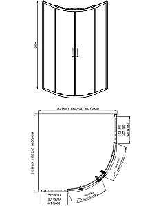Душевой уголок Aquatek Ария AQ ARI RO 10020CH 100х100 стекло прозрачное/профиль хром купить в интернет-магазине Sanbest