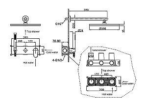 Душевая система Boheme Spectre 454-MG золото матовое купить в интернет-магазине сантехники Sanbest