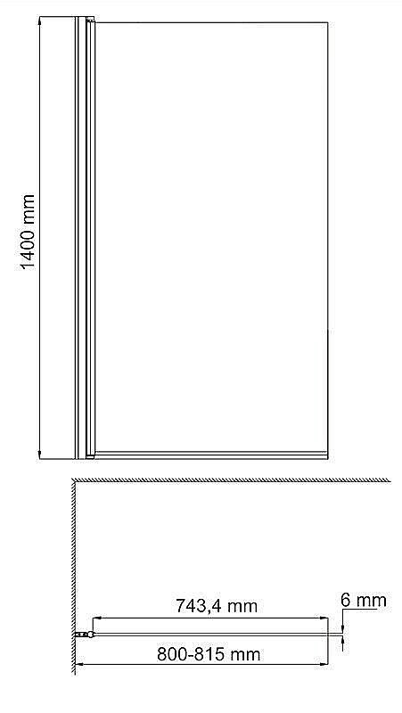 Шторка для ванной WasserKRAFT Berkel 48P01-80W 80x140 купить в интернет-магазине Sanbest