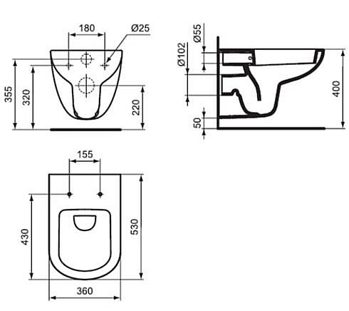 Унитаз подвесной с инсталляцией Ideal Standard Tempo-IS W990101 белый/кнопка хром, с крышкой микролифт купить в интернет-магазине Sanbest