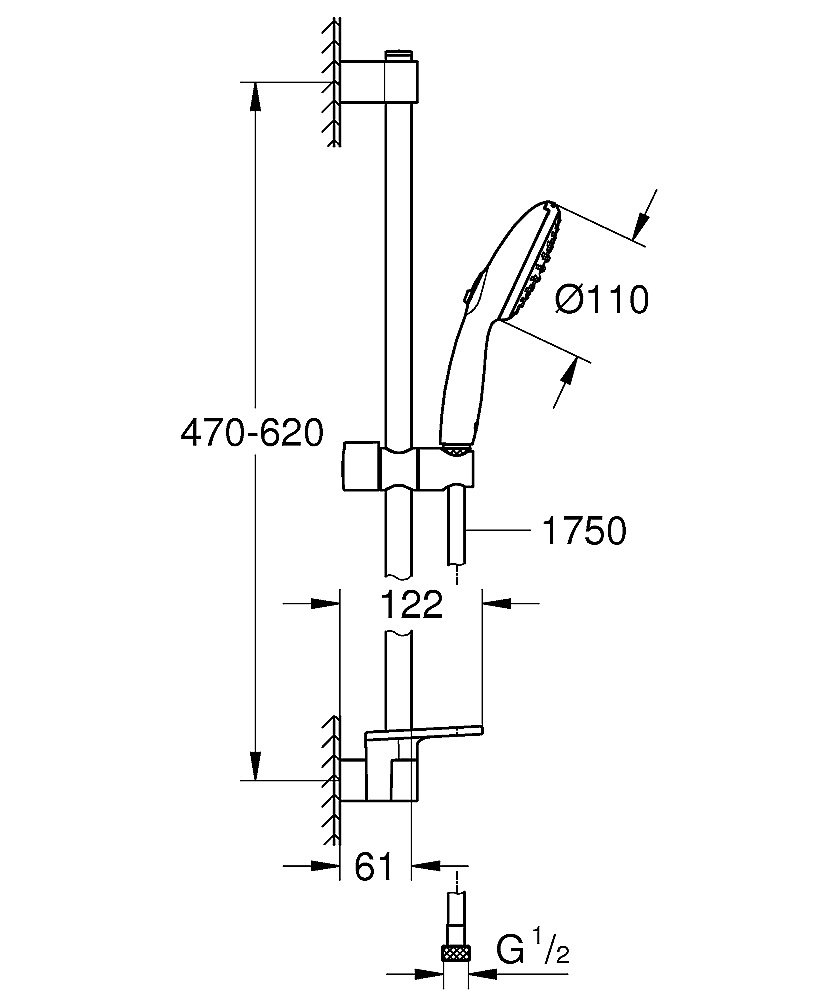 Душевой гарнитур Grohe Tempesta 27926003 хром купить в интернет-магазине сантехники Sanbest