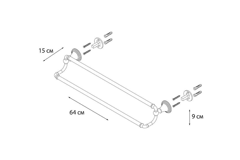 Полотенцедержатель FIXSEN LUKSOR FX-71602B купить в интернет-магазине сантехники Sanbest
