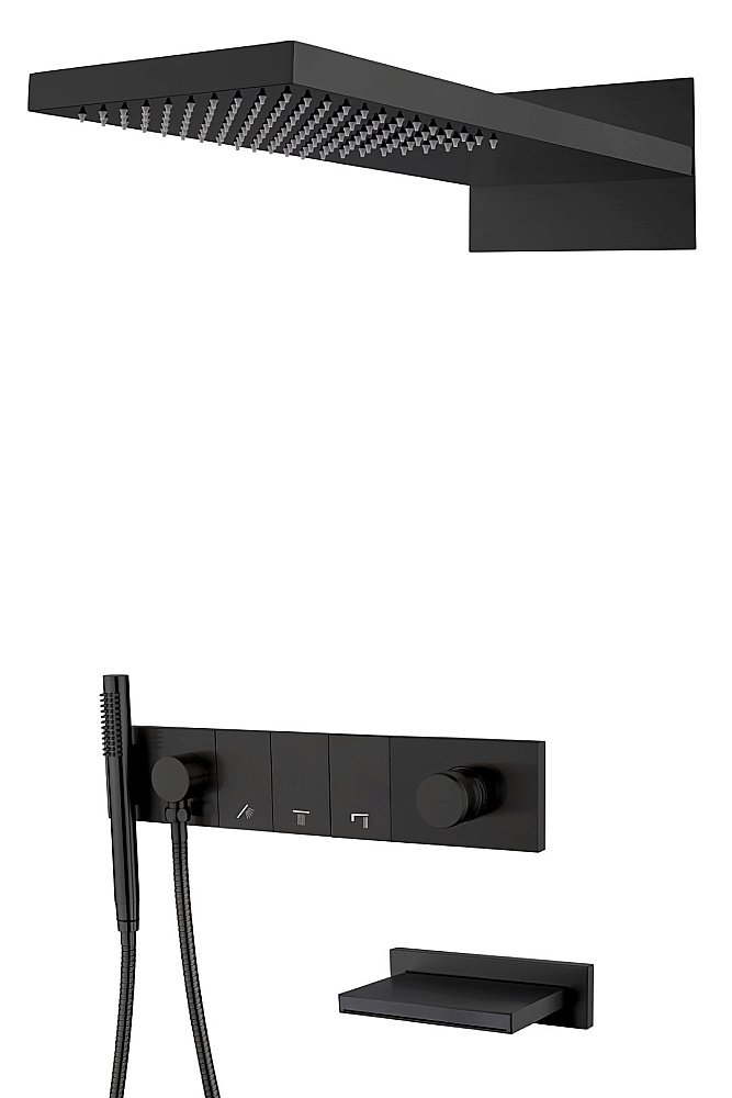 Душевая система Boheme Zodiac 132-2-B черная матовая купить в интернет-магазине сантехники Sanbest