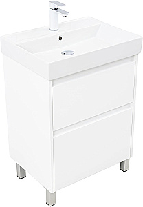 Тумба с раковиной Aquanet Nova Lite 2.0 60 346336+242905 белая глянцевая для ванной в интернет-магазине Sanbest