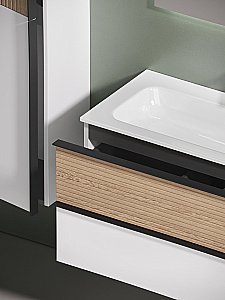 Тумба с раковиной Sancos DELTA DL120W 120 дуб светлый/белый для ванной в интернет-магазине Sanbest