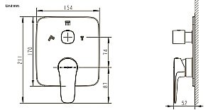 Смеситель для душа Bravat SOURCE PB8173218CP-3-ENG хром купить в интернет-магазине сантехники Sanbest