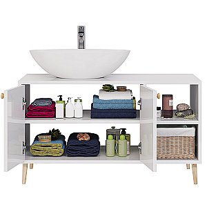 Тумба с раковиной Dreja LUNO 99.2003 100 белый глянец для ванной в интернет-магазине Sanbest