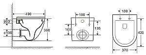 Унитаз подвесной WeltWasser MARBERG 410 + MERZBACH 043 GL-BL + MAR 410 SE-CR черный глянцевый, безободковый, с крышкой микролифт, слив-торнадо, с инсталляцией и кнопкой хром купить в интернет-магазине Sanbest