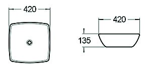 Раковина накладная SantiLine 42 SL-1044 белая купить в интернет-магазине Sanbest