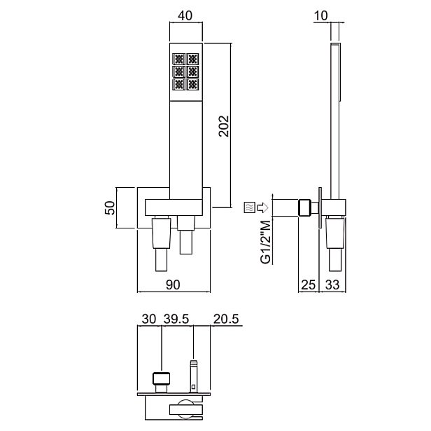 Гигиенический душ Carimali MyDream 66710-CR купить в интернет-магазине сантехники Sanbest