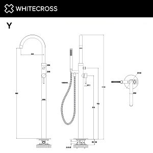 Смеситель для ванны WhiteCross Y Y1233GLB матовое золото купить в интернет-магазине сантехники Sanbest