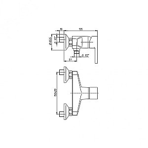 Смеситель для душа PAINI Arena 92CR5112SFTKM хром купить в интернет-магазине сантехники Sanbest