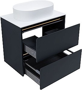 Тумба с раковиной Allen Brau Activity 70 1.34003.AM антрацит матовый/черный брашированный для ванной в интернет-магазине Sanbest