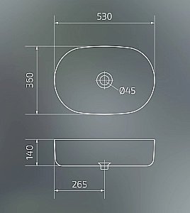 Раковина накладная Gid Creativo 53 N9028bg 53380 черный графит, матовая купить в интернет-магазине Sanbest