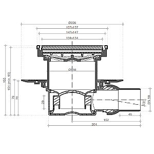 Душевой трап Pestan Confluo Standard 13000156 белый/золото купить в интернет-магазине Sanbest